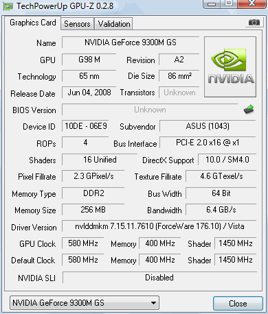 Драйвера Nvidia Geforce 9300M G